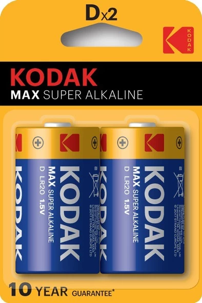 Kodak Max 2 Adet Alkalin Büyük Pil