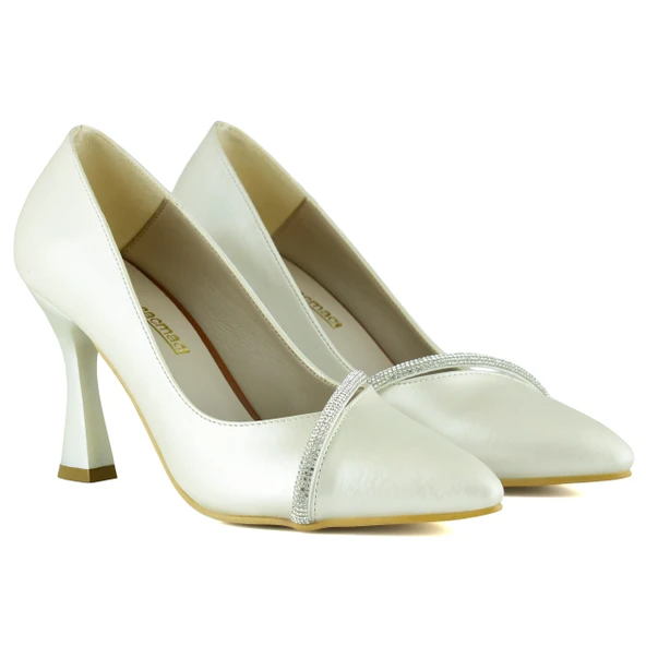 Erkan Saçmacı Roland Sedef Taşlı Sivri Burun İnce Kadeh Topuklu Abiye Gelin Ayakkabısı - 4