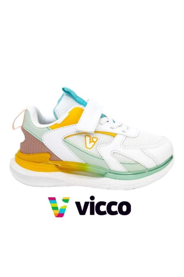 Vicco Massa 346.P24Y.112 Kız Çocuk Spor Ayakkabı Beyaz Pudra 26-29