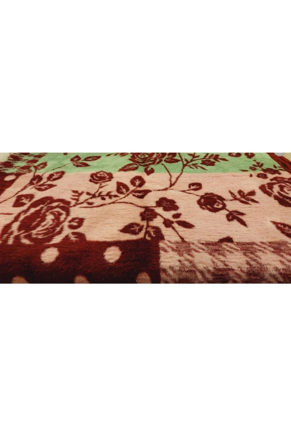 Rosenim Bordo Peluş Akrilik Çift Kişilik Uşak Battaniyesi - 3