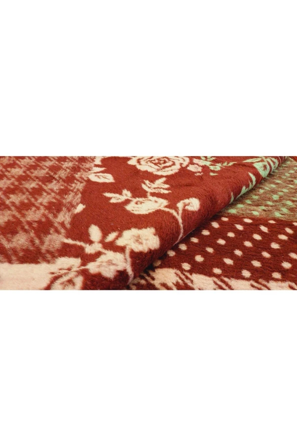 Rosenim Bordo Peluş Akrilik Çift Kişilik Uşak Battaniyesi - 4