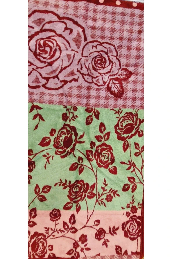 Rosenim Bordo Peluş Akrilik Çift Kişilik Uşak Battaniyesi - 5