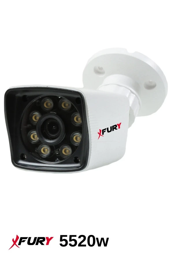 FURY 8 Kameralı 5mp Lens 1080p 2mp Color Görüntü 8 Warm Led Gece Görüş FullHd Güvenlik Kamera 5525W 500GB - 5