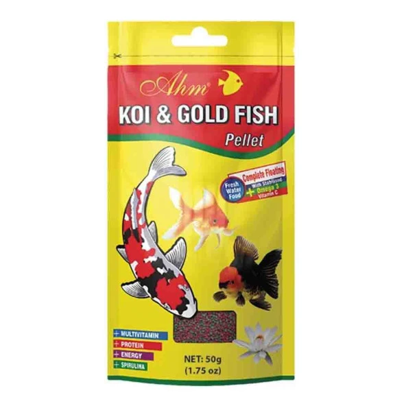 Ahm Koi Goldfish Pellet Japon Balıkları İçin Yem 50 gr
