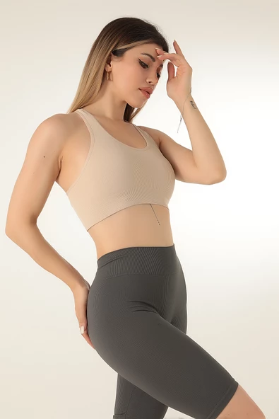 DoReMi Seamless Örme Çapraz Askılı Büstiyer - 4