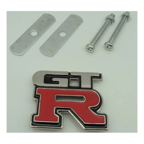 NİSSAN GTR ÖN PANJUR VİDALI 3D KROM METAL LOGO AMBLEM - Resim 3