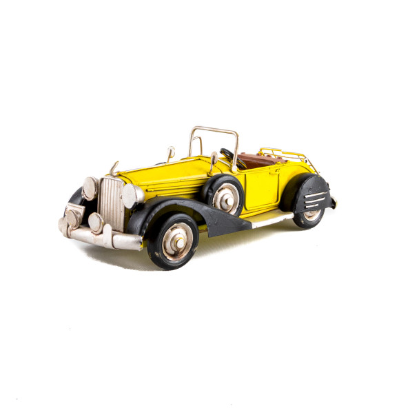 Dekoratif Metal Araba Sarı Klasik Taksi - 2