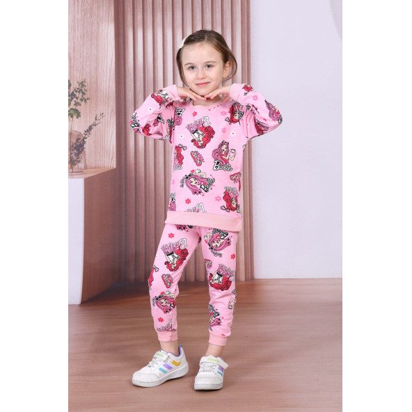 PEMBE KIZ ÇOCUK İKİLİ MEVSİMLİK TAKIM - 4