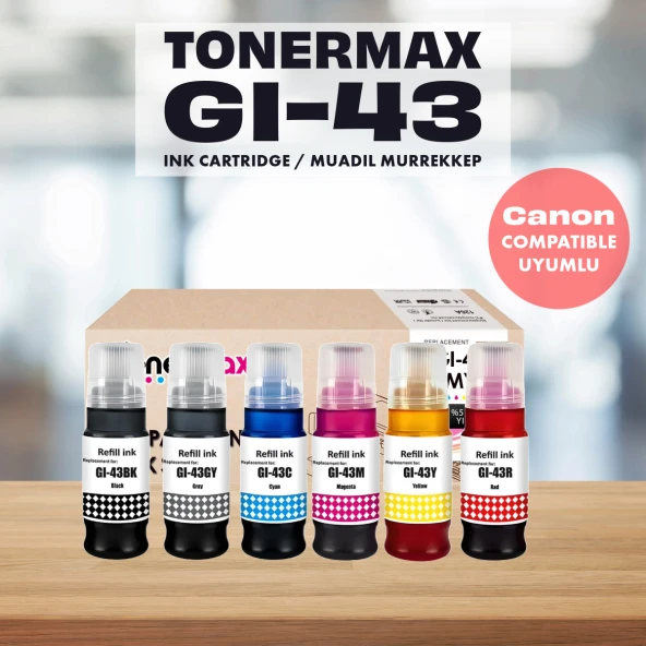 Canon Pixma G540 Muadil Mürekkep Takım/ Canon GI-43 Muadil Mürekkep Set