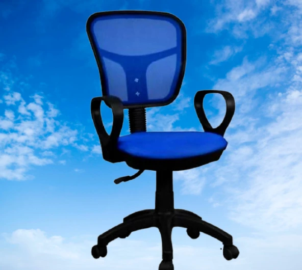 Çalışma Koltuk 17407 Model Poliüretan MAVİ Amortisör Ort Sağlam Sırt Klima Kumaş - 3