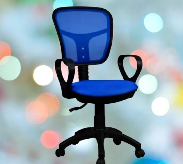 Çalışma Koltuk 17407 Model Poliüretan MAVİ Amortisör Ort Sağlam Sırt Klima Kumaş - 4