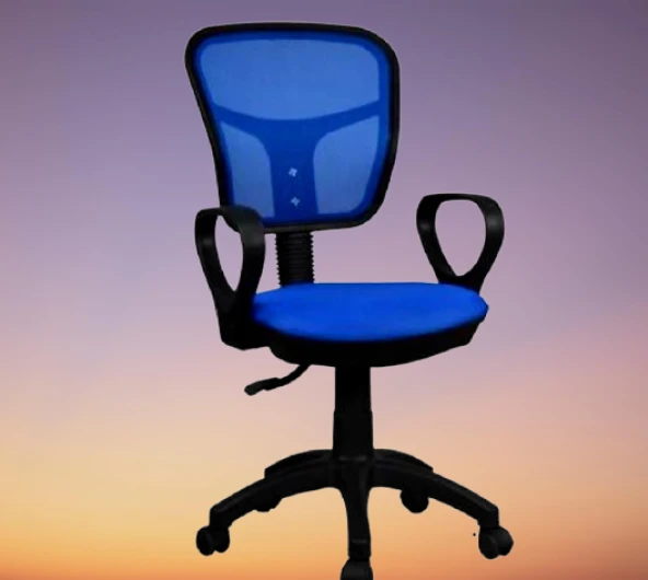 Çalışma Koltuk 17407 Model Poliüretan MAVİ Amortisör Ort Sağlam Sırt Klima Kumaş - 5