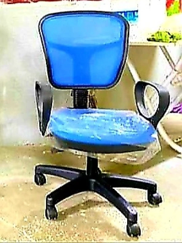 Çalışma Koltuk 17407 Model Poliüretan MAVİ Amortisör Ort Sağlam Sırt Klima Kumaş - 6