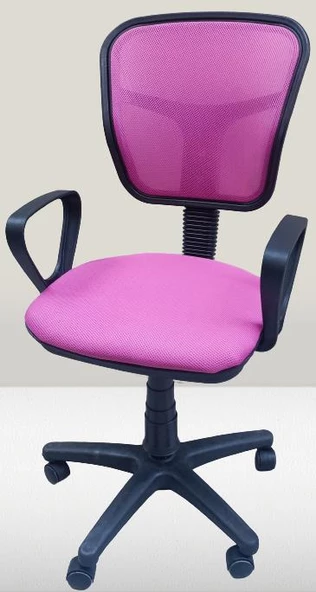 Çalışma Koltuk 18204 Model Poliüretan PEMBE Amortisörlü Ort Metal gövde El Yapım - 2