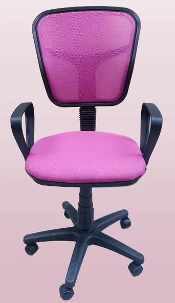 Çalışma Koltuk 18204 Model Poliüretan PEMBE Amortisörlü Ort Metal gövde El Yapım - 3