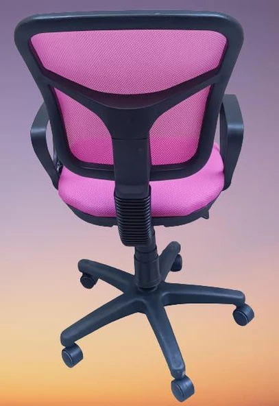 Çalışma Koltuk 18204 Model Poliüretan PEMBE Amortisörlü Ort Metal gövde El Yapım - 4