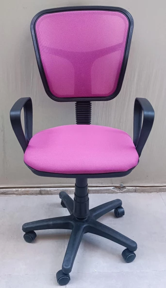 Çalışma Koltuk 18204 Model Poliüretan PEMBE Amortisörlü Ort Metal gövde El Yapım - 10