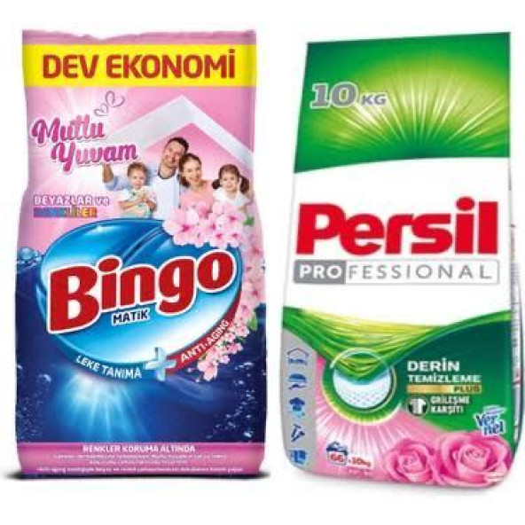 Bingo 10 kg toz çamaşır deterjanı vs Persil 10 kg gülün büyüsü