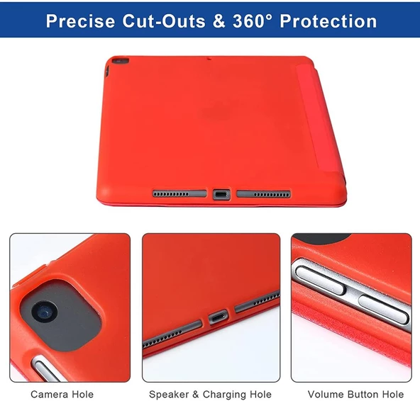 Apple iPad Pro 10.5 Kılıf Trifolding Arkası Silikon Smart A1701 A1709 A1852 - 4