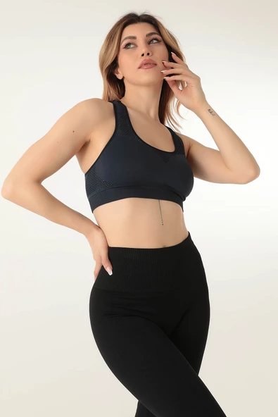 MioFit Kalın Askılı Desenli Seamless Spor Sütyen - 6