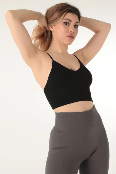 Miorre İnce Askılı V Yaka Desteksiz Fitilli Spor Sütyen - 8