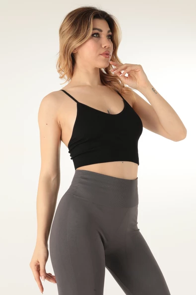 Miorre İnce Askılı V Yaka Desteksiz Fitilli Spor Sütyen - 6