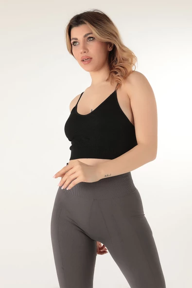 Miorre İnce Askılı V Yaka Desteksiz Fitilli Spor Sütyen - 3