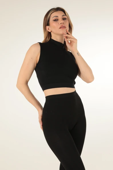 Mio Studio Turtleneck Sports Kısa Üst - Resim 10