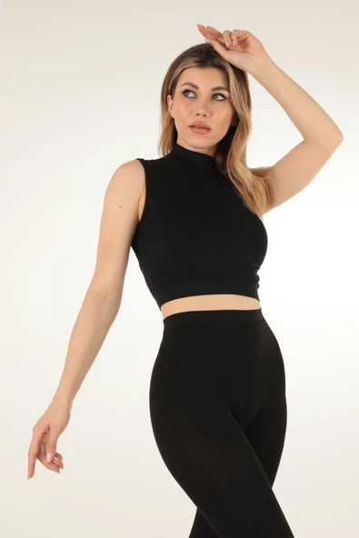 Mio Studio Turtleneck Sports Kısa Üst