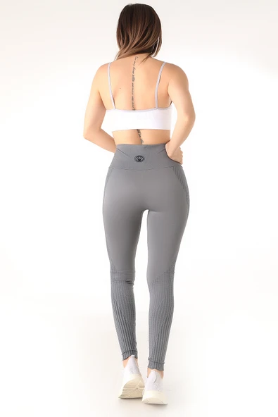 Mio Studio Gym Yüksek Bel Seamless Desenli Tayt - Resim 12