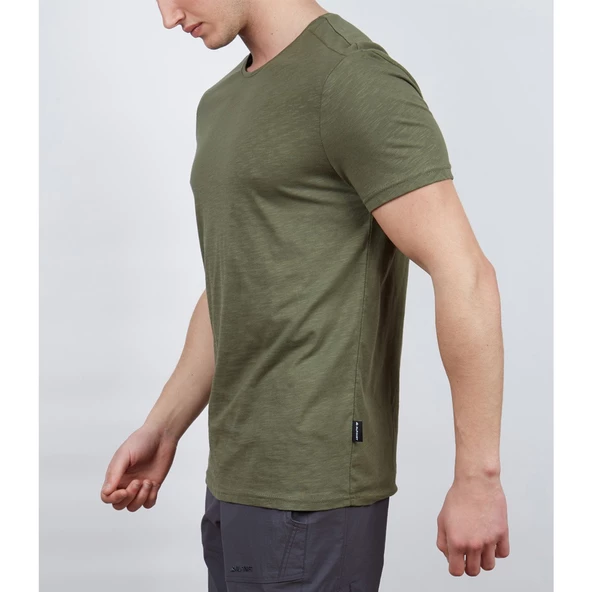 Alpinist Basic Erkek Pamuklu T-Shirt Haki (600400) - Resim 2