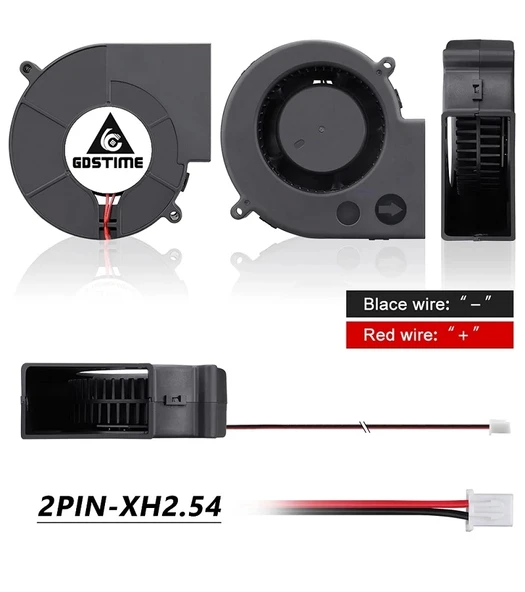 12V DC Salyangoz Fan 5015 12V 2-Pin 3D Yazıcı Soğutma Fanı - 6