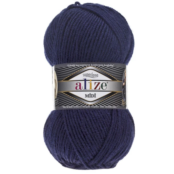 Alize Superlana Midi Örgü İpi 58 Lacivert
