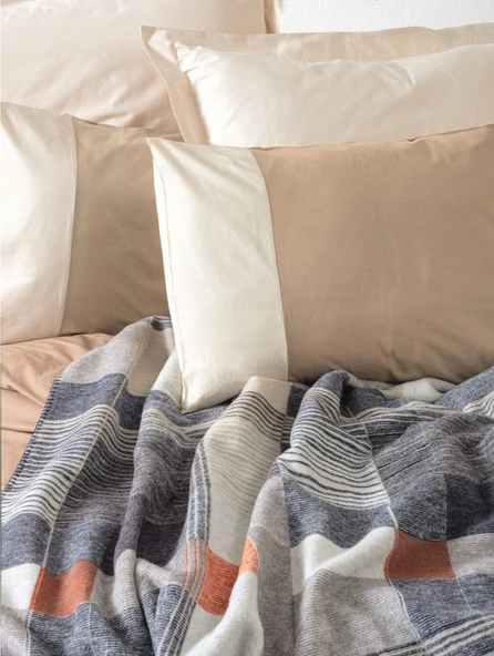 cotton Box Comfy Pamuk Battaniyeli Tek Kişilik Nevresim Takımı Clement Vizon - Resim 2