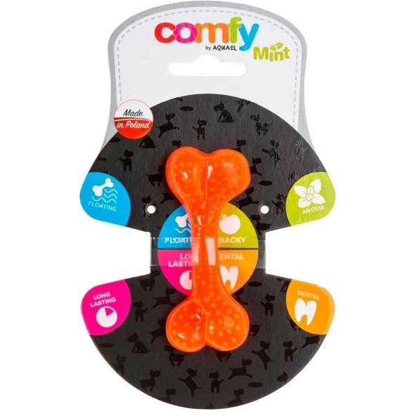 AQUAEL Comfy Toy Köpek Oyuncağı DENTAL BONE 16 Cm Turuncu Nane Aromalı