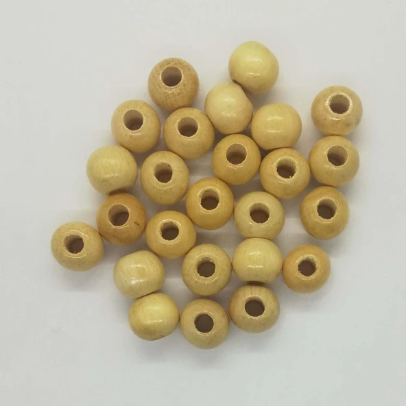 Ara Boncuk Ahşap Top 16 Mm  ( Geniş Delikli )
