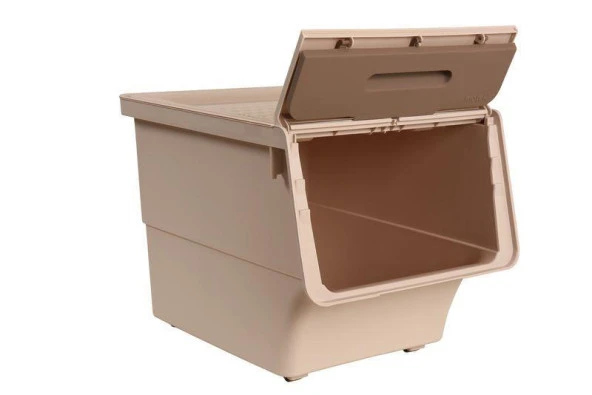 Motek Patateslik Soğanlık Tekerlekli Organizer Çok Amaçlı Saklama Kutusu 1X33 Lt Açık kahve+Krem - 3
