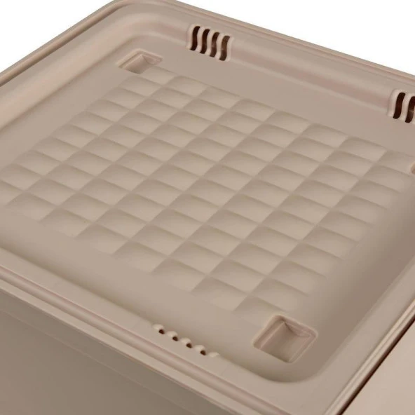 Motek Patateslik Soğanlık Tekerlekli Organizer Çok Amaçlı Saklama Kutusu 1X33 Lt Açık kahve+Krem - 4