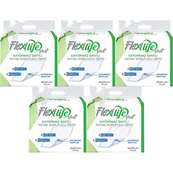 Flexilife Plus Kaydırmaz Bantlı Yatak Koruyucu Örtü 60x90 30'lu 5 paket / 150 adet