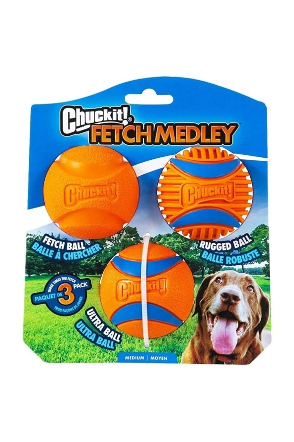 Chuckit ! Fetch Medley 3lü Köpek Oyun Topu Seti