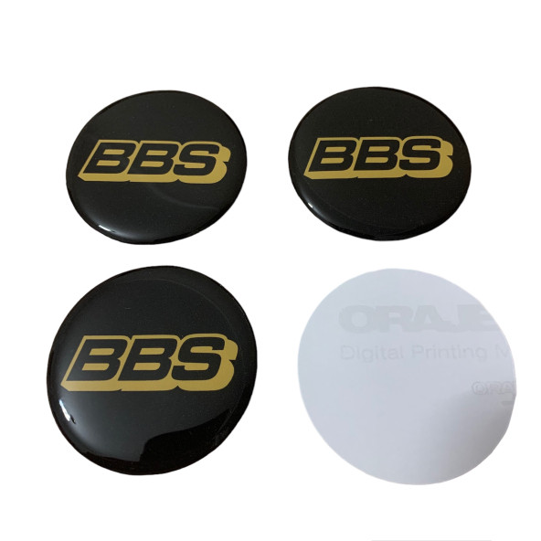 BBS YAZILI 56 MM JANT GÖBEK DAMLA STICKER - Resim 3