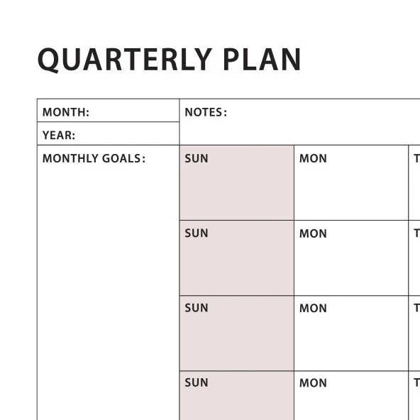 Amerikan Standardı Tarihsiz Üç Aylık Duvar Takvimi, Kahve Tonları, Pazar Günü Başlagıç, Üç Aylık Duvar Planlayıcısı, 90 - Resim 3