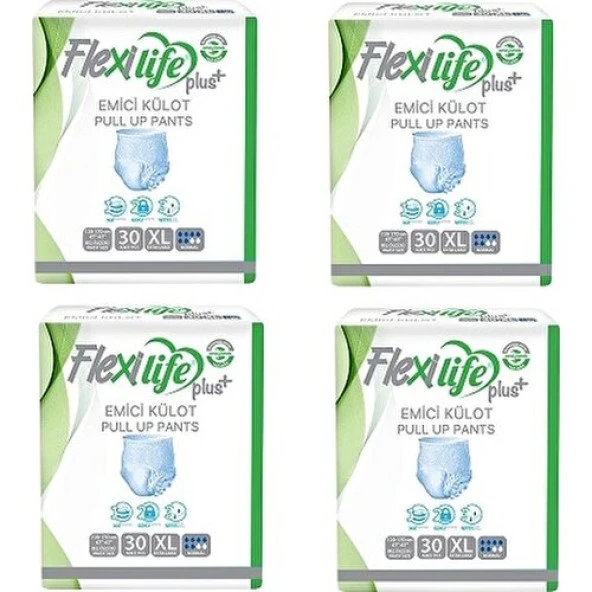 Flexilife Plus Emici Külot Ekstra Büyük Boy Xlarge 30'lu 4 paket / 120 adet