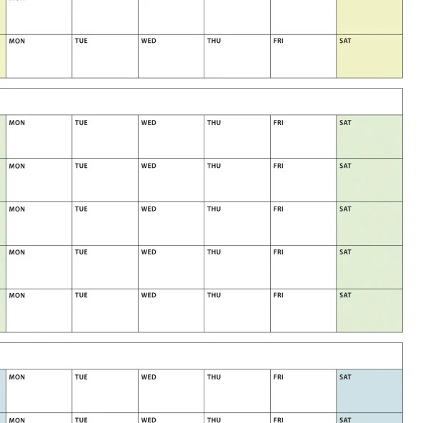 Amerikan Standardı Tarihsiz Üç Aylık Duvar Takvimi, Yeşil Renkler, Pazar Günü Başlagıç, Üç Aylık Duvar Planlayıcısı, 90 - 4