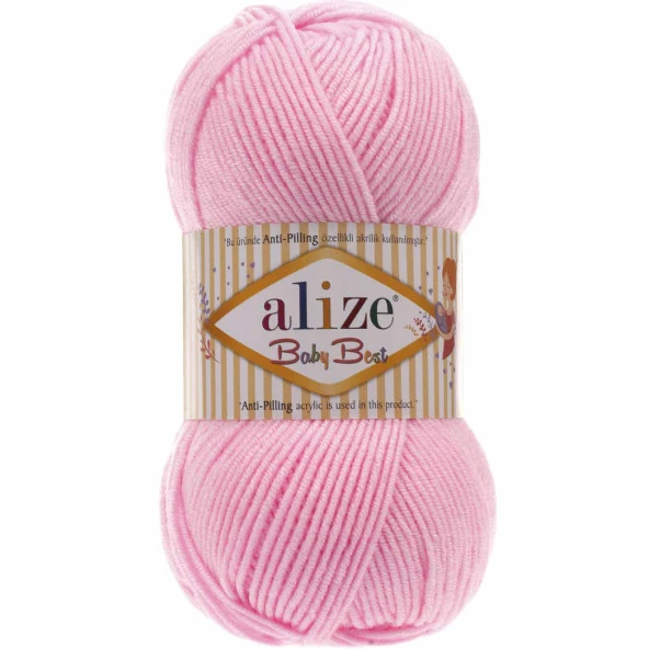 Alize Baby Best El Örgü Bebe İpi 191 Açık Pembe