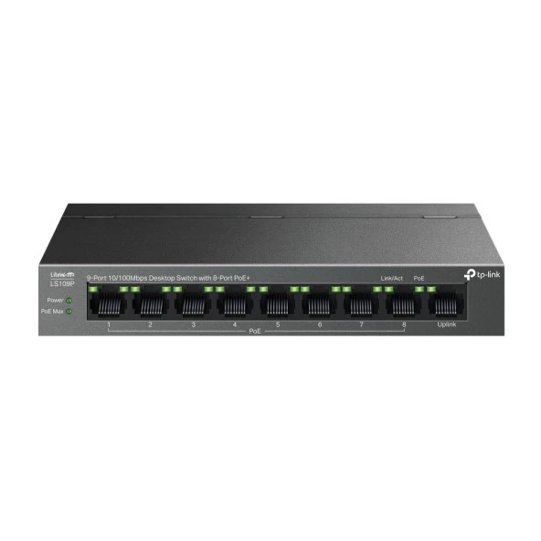 Tp-Link 9 Port 10-100 Mbps 8 Port Poe+ 10-100 Mbps Switch Metal Kasa