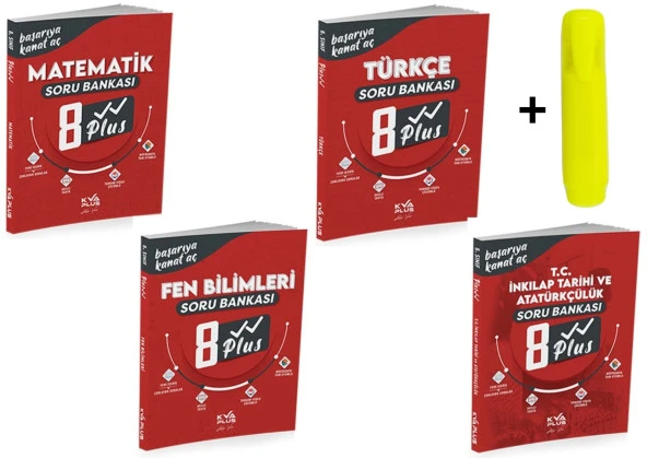 Koray Varol Yayınları 8.sınıf Plus Serisi Matematik, Fen, Türkçe, İnkılap Soru Bankası 4 Kitap Set
