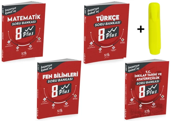 Koray Varol Yayınları 8.sınıf Plus Serisi Matematik, Fen, Türkçe, İnkılap Soru Bankası 4 Kitap Set