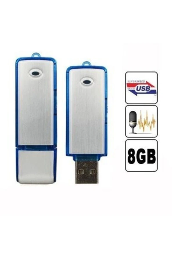 Usb Kaydedici Dijital Mini Ses Kaydedici Profesyonel Kayıt Flash Bellek 8gb Sk-858