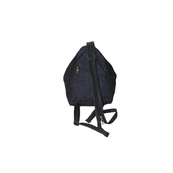 Kadın Omuz  ve Sırt Çantası Denim Kumaş Bülbül Lacivert-Siyah  KotBülbülLcvrt-Syh006-1 - 5